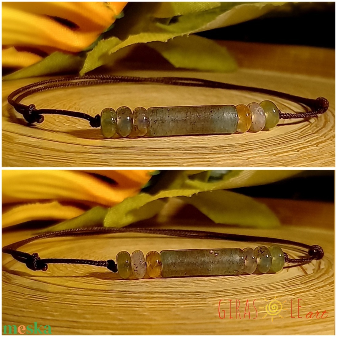 Achát zsinórka karkötő  - ékszer - karkötő - ásványkarkötő - Meska.hu