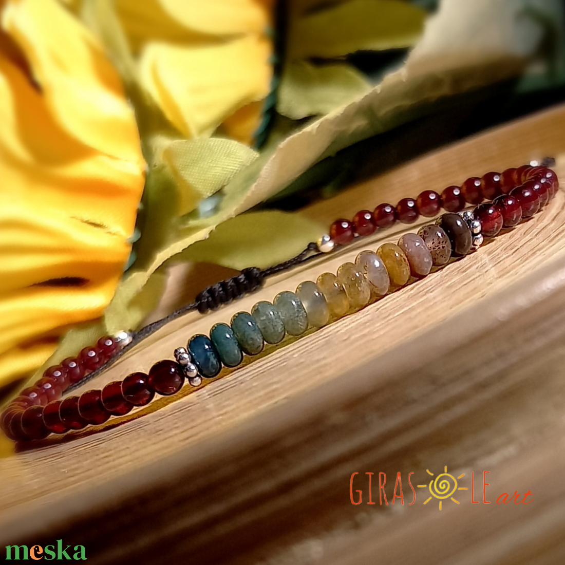 Szivárványos karkötő - ékszer - karkötő - ásványkarkötő - Meska.hu