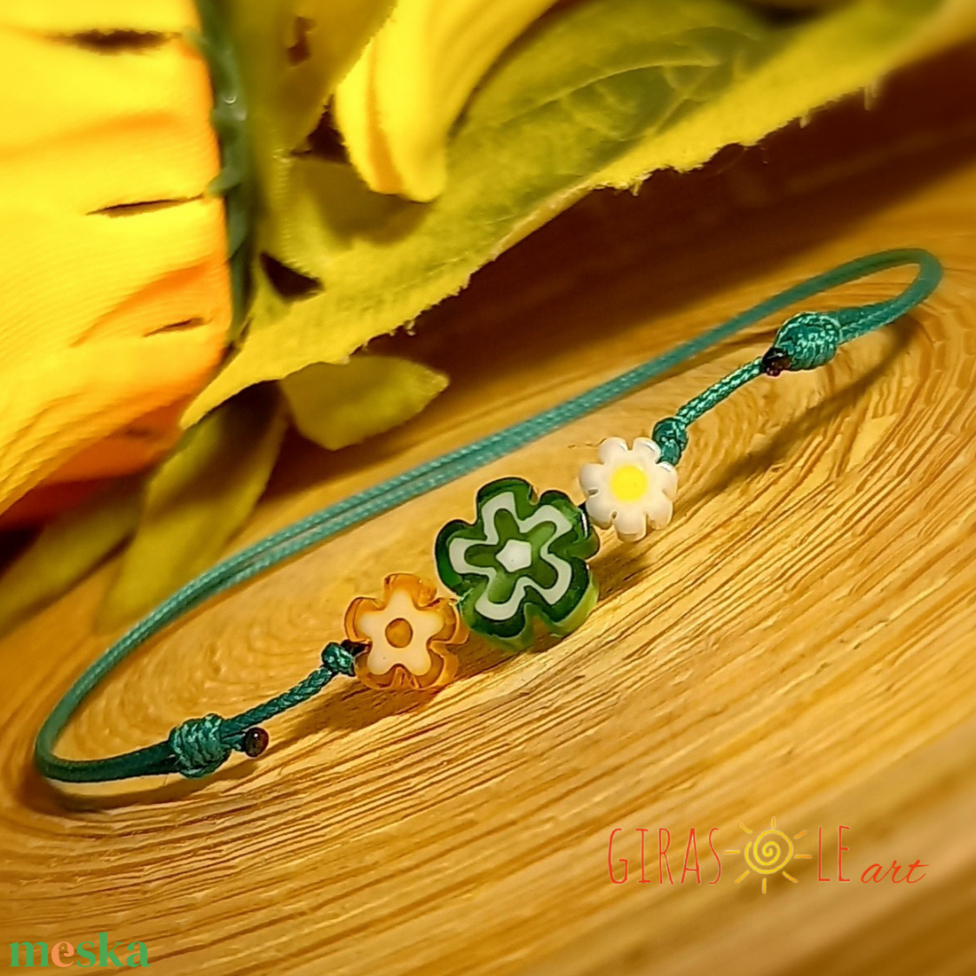 Kiskertem millefiori zsinórka - ékszer - karkötő - gyöngyös karkötő - Meska.hu