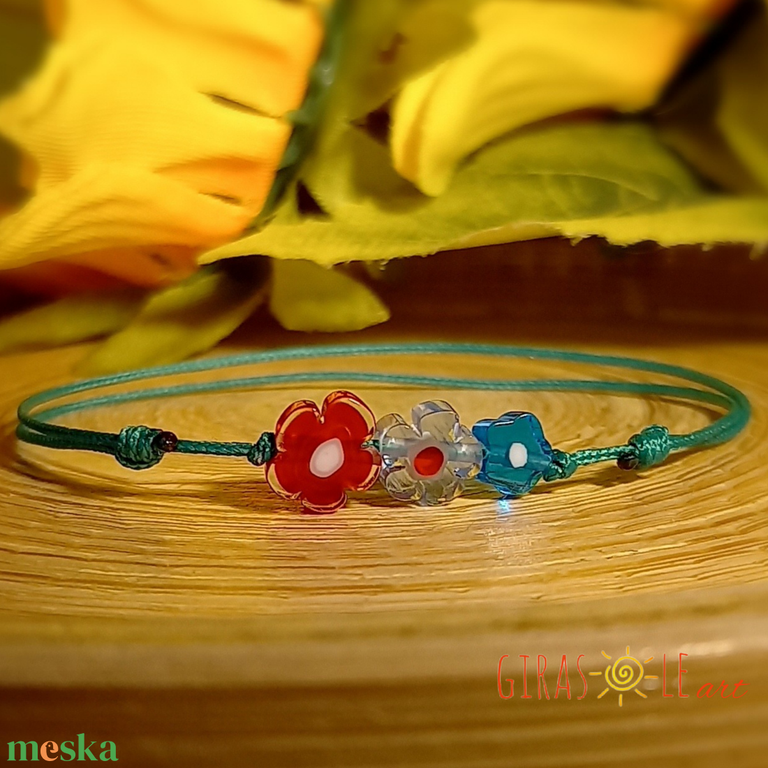 Kiskertem millefiori zsinórka - ékszer - karkötő - gyöngyös karkötő - Meska.hu