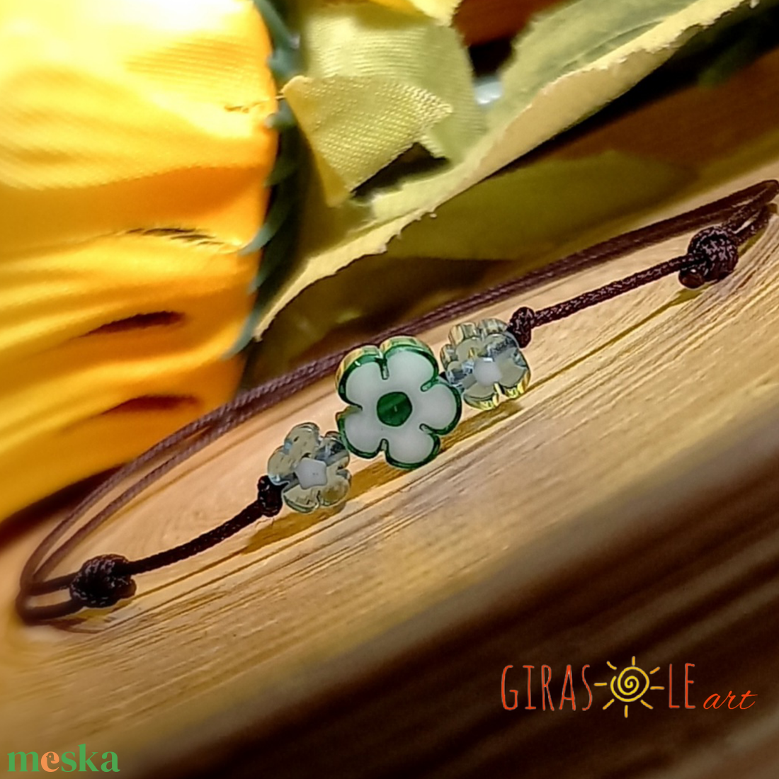 Kiskertem millefiori zsinórka - ékszer - karkötő - gyöngyös karkötő - Meska.hu