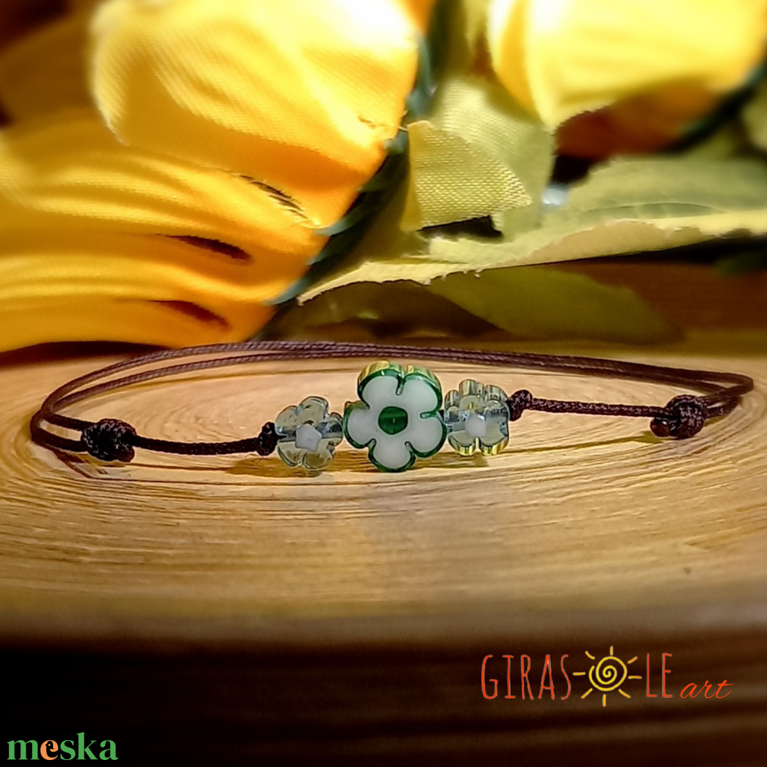 Kiskertem millefiori zsinórka - ékszer - karkötő - gyöngyös karkötő - Meska.hu