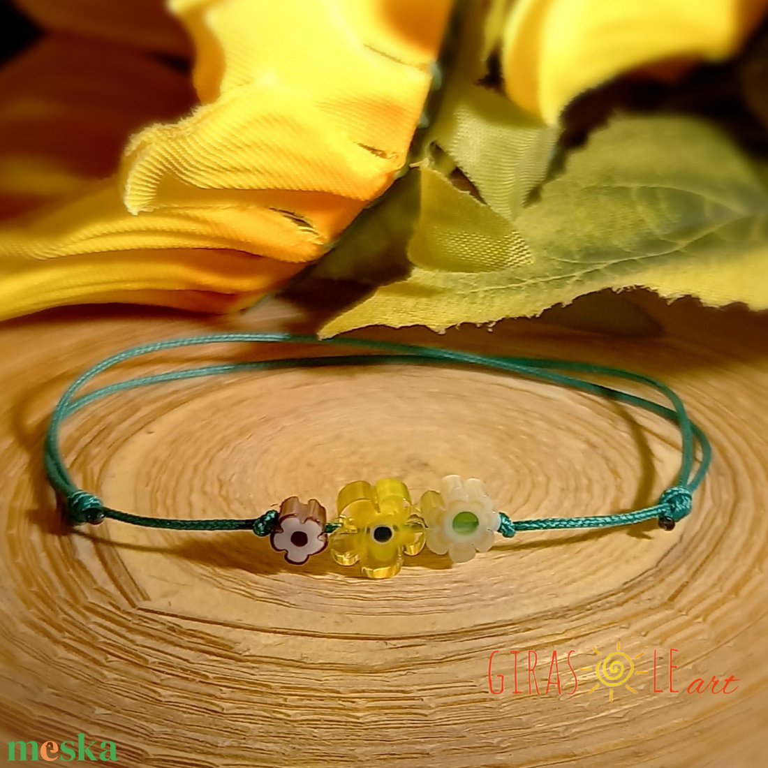 Kiskertem millefiori zsinórka - ékszer - karkötő - gyöngyös karkötő - Meska.hu