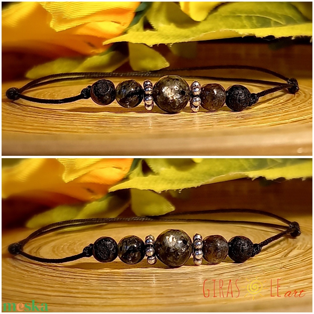 Gyöngyházas turmalin zsinórka - ékszer - karkötő - ásványkarkötő - Meska.hu