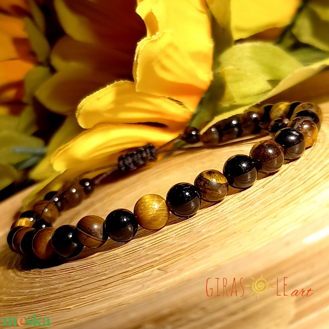Tigrisszem-turmalin karkötő  - ékszer - karkötő - ásványkarkötő - Meska.hu