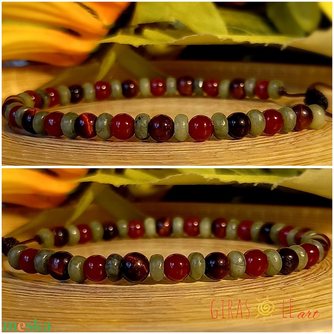 Színeske - jáde-karneol-macskaszem karkötő  - ékszer - karkötő - ásványkarkötő - Meska.hu