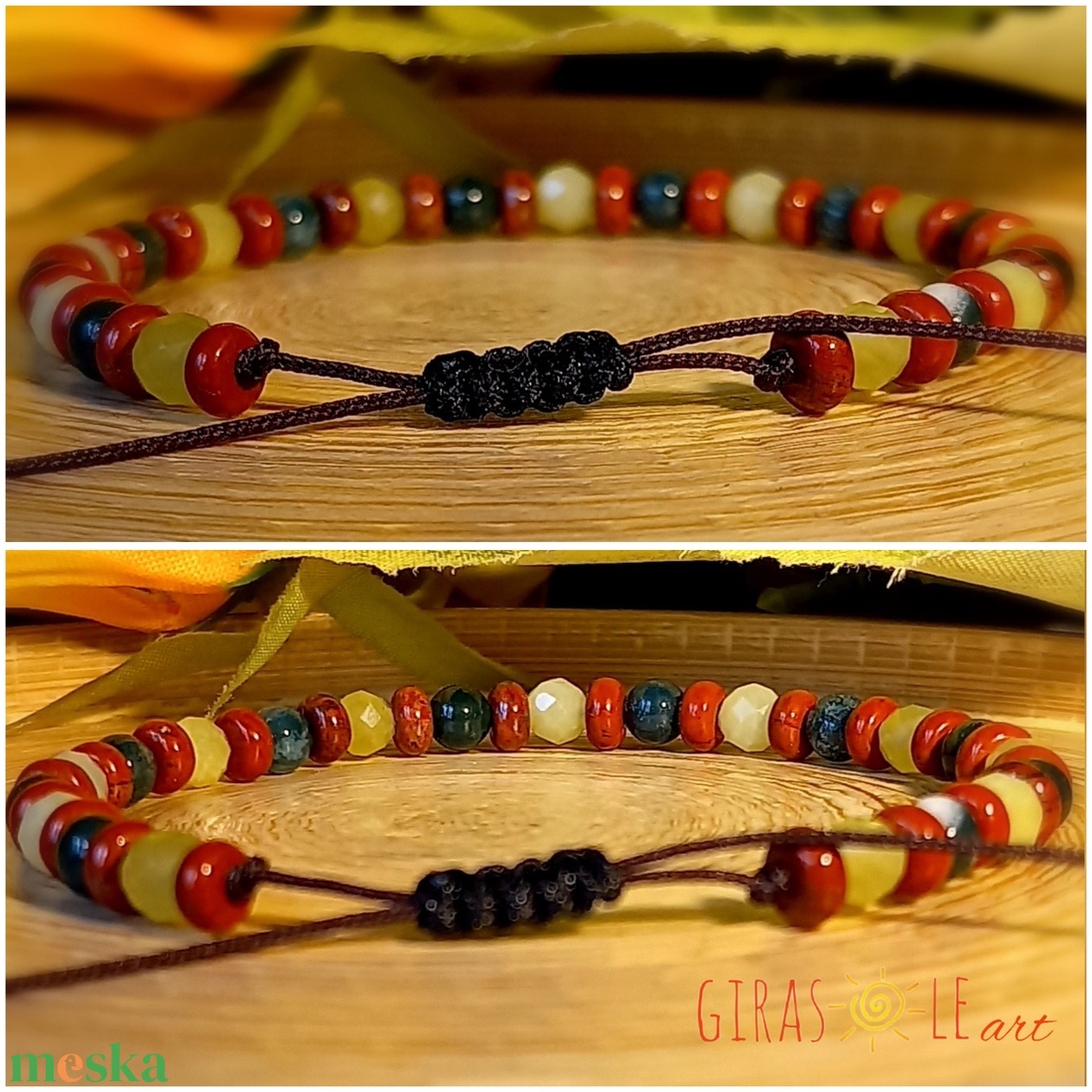 Színeske - jáde-mohaachát-jáspis karkötő  - ékszer - karkötő - ásványkarkötő - Meska.hu