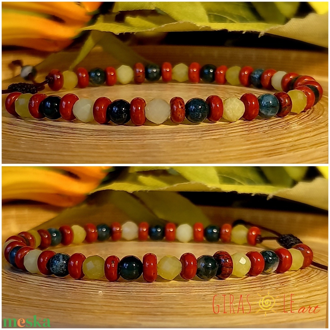 Színeske - jáde-mohaachát-jáspis karkötő  - ékszer - karkötő - ásványkarkötő - Meska.hu