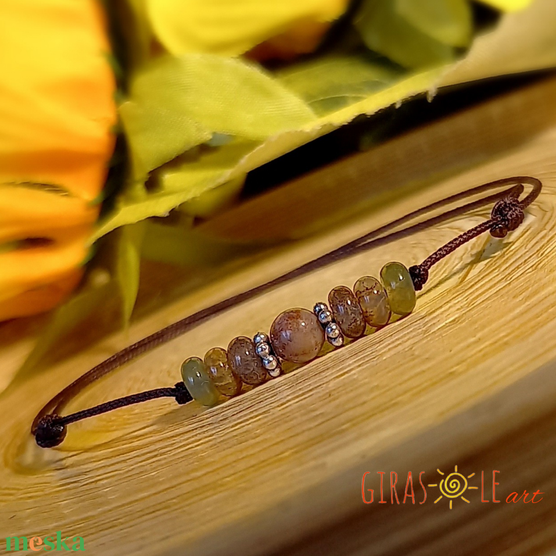 Achát zsinórka karkötő  - ékszer - karkötő - ásványkarkötő - Meska.hu