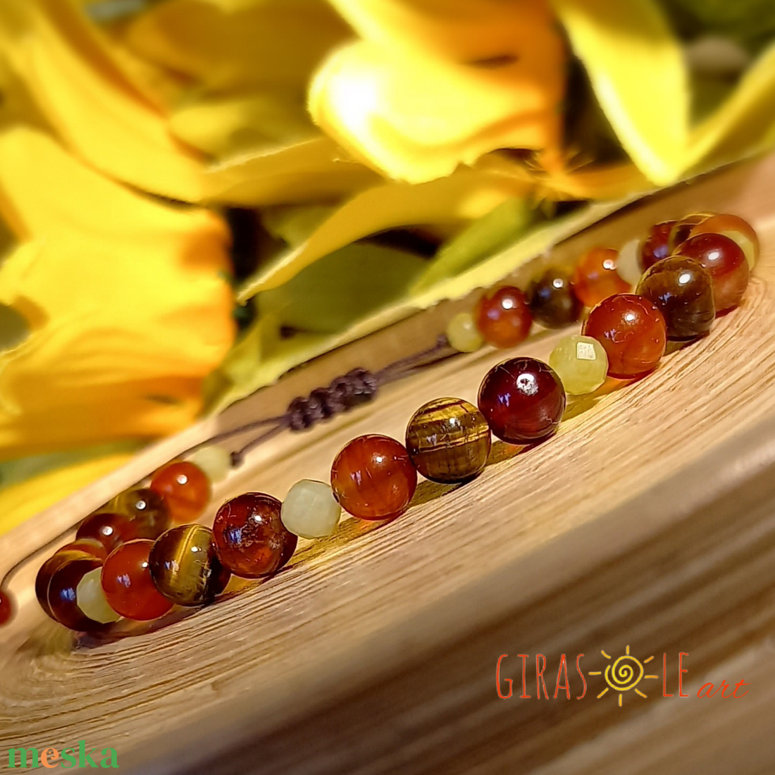 Napfény karkötő  - ékszer - karkötő - ásványkarkötő - Meska.hu