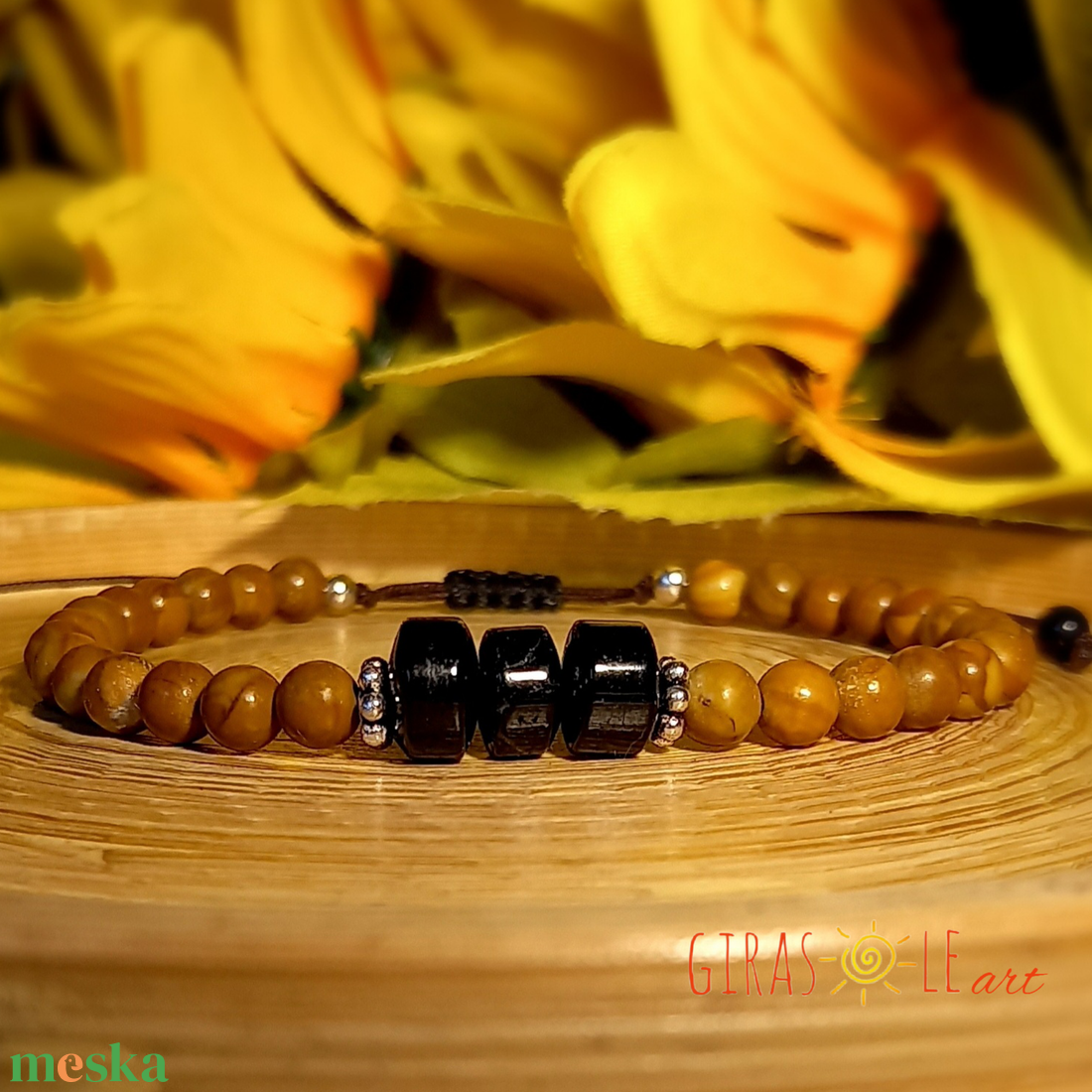 Turmalin-jáspis karkötő  - ékszer - karkötő - ásványkarkötő - Meska.hu