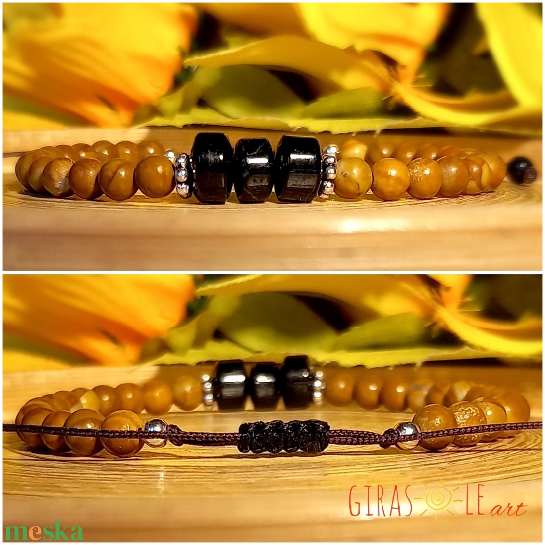 Turmalin-jáspis karkötő  - ékszer - karkötő - ásványkarkötő - Meska.hu