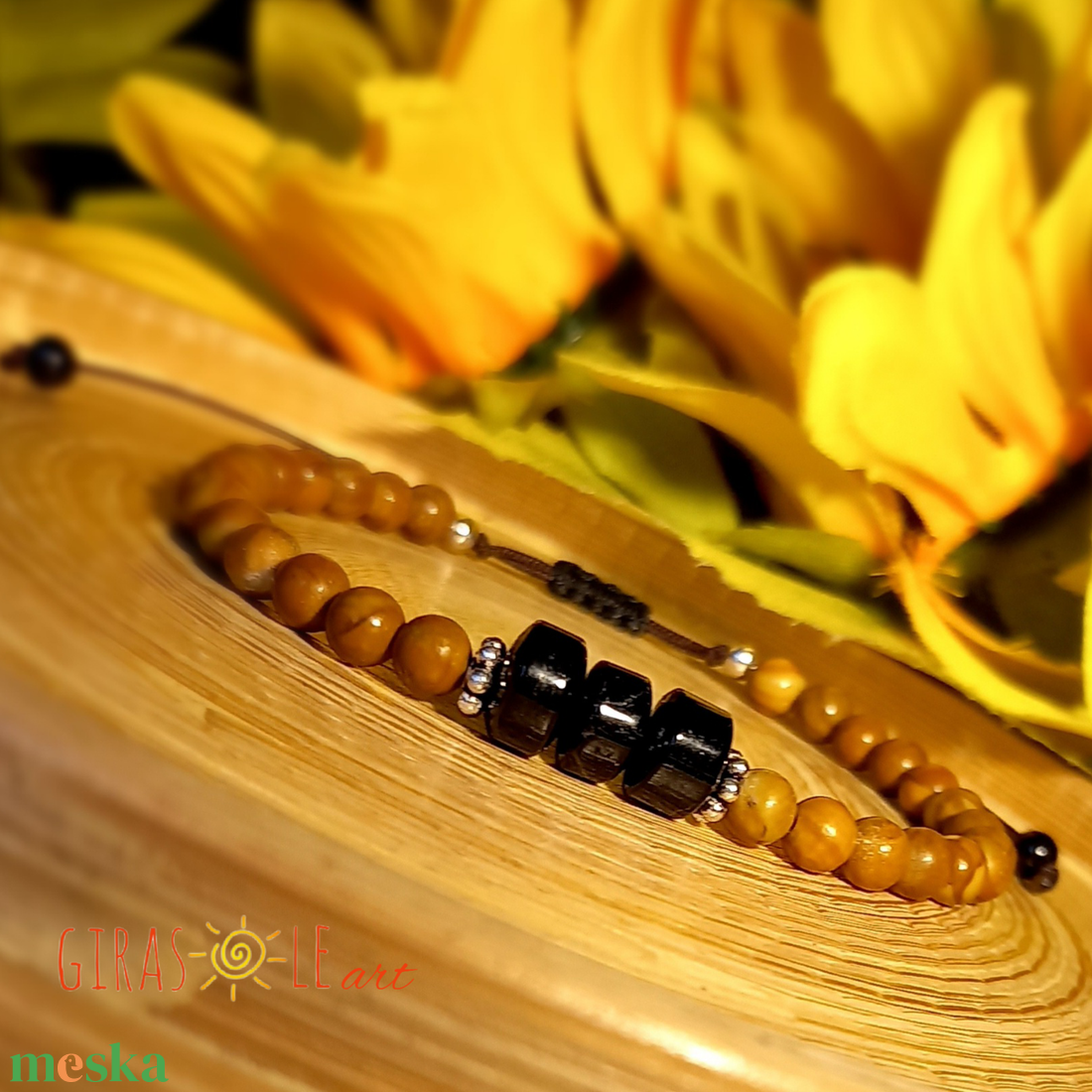 Turmalin-jáspis karkötő  - ékszer - karkötő - ásványkarkötő - Meska.hu