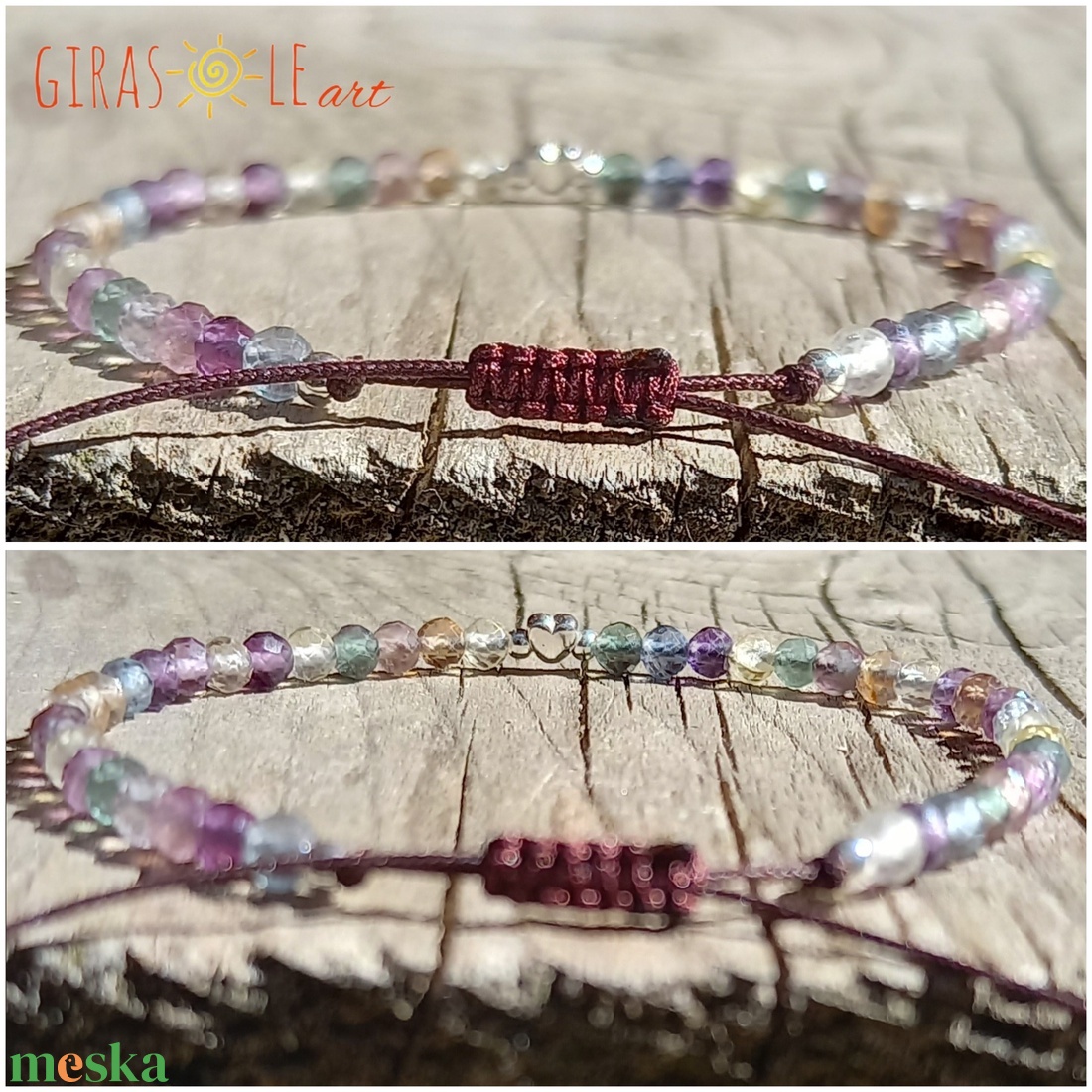 Icipiciszív - fluorit karkötő  - ékszer - karkötő - ásványkarkötő - Meska.hu