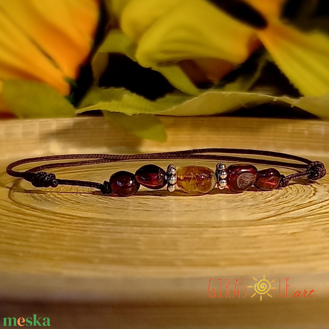 Citrin-gránát zsinórka karkötő  - ékszer - karkötő - ásványkarkötő - Meska.hu