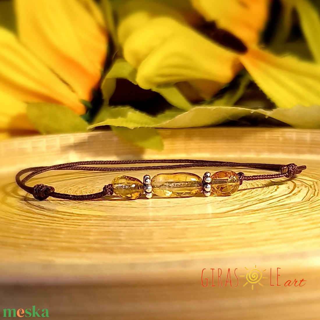 Citrin zsinórka karkötő  - ékszer - karkötő - ásványkarkötő - Meska.hu