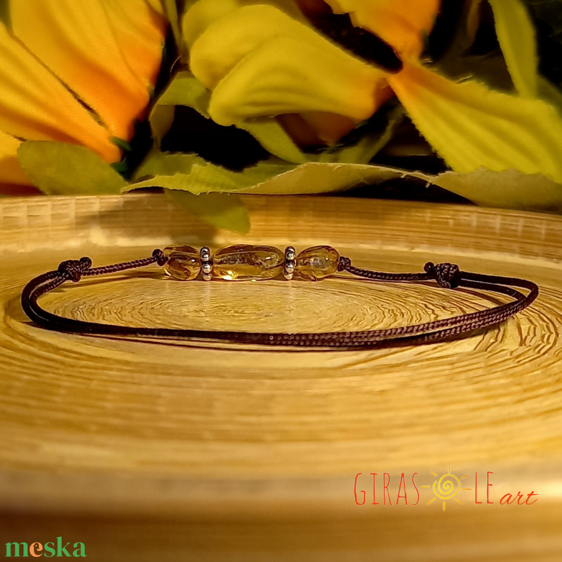 Citrin zsinórka karkötő  - ékszer - karkötő - ásványkarkötő - Meska.hu