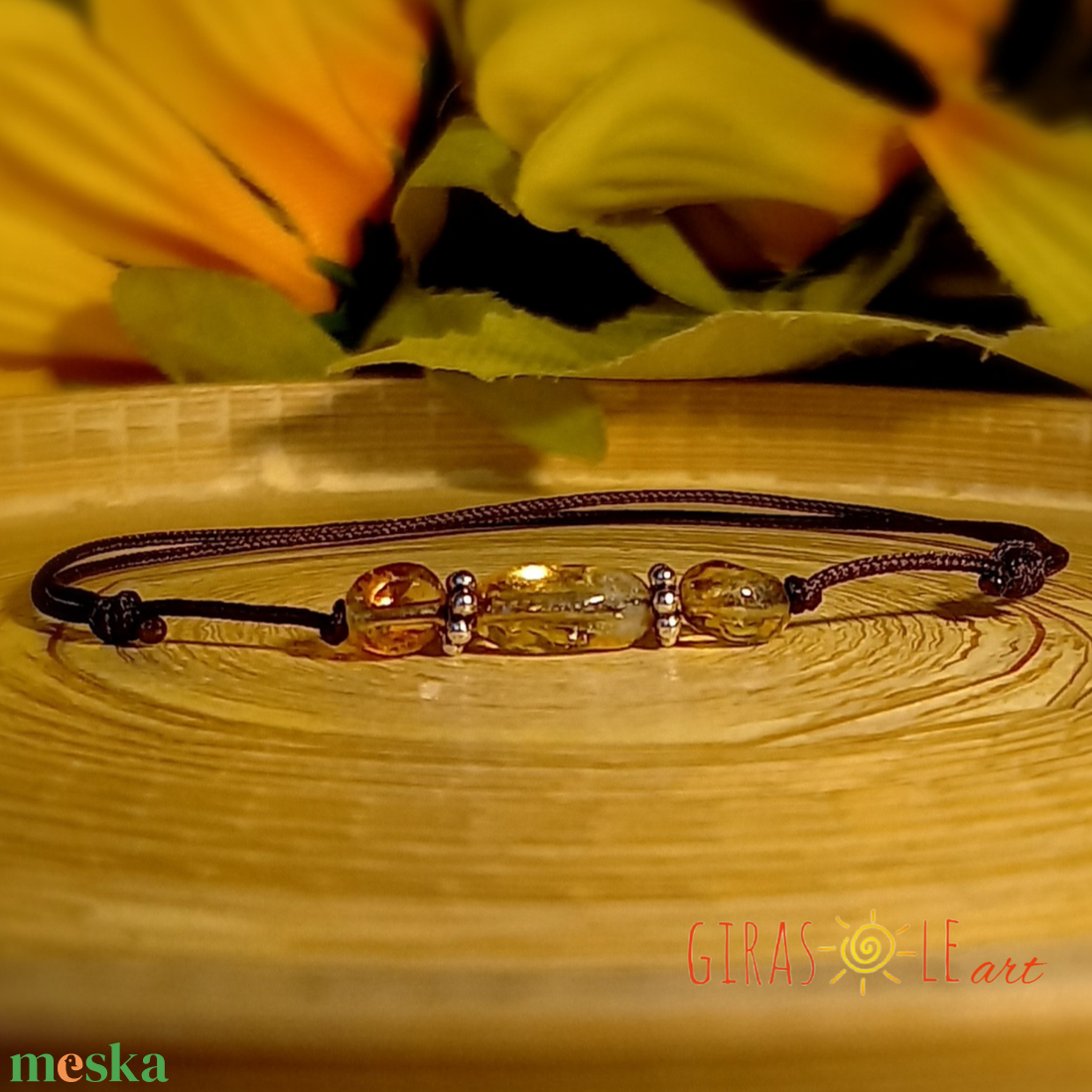 Citrin zsinórka karkötő  - ékszer - karkötő - ásványkarkötő - Meska.hu