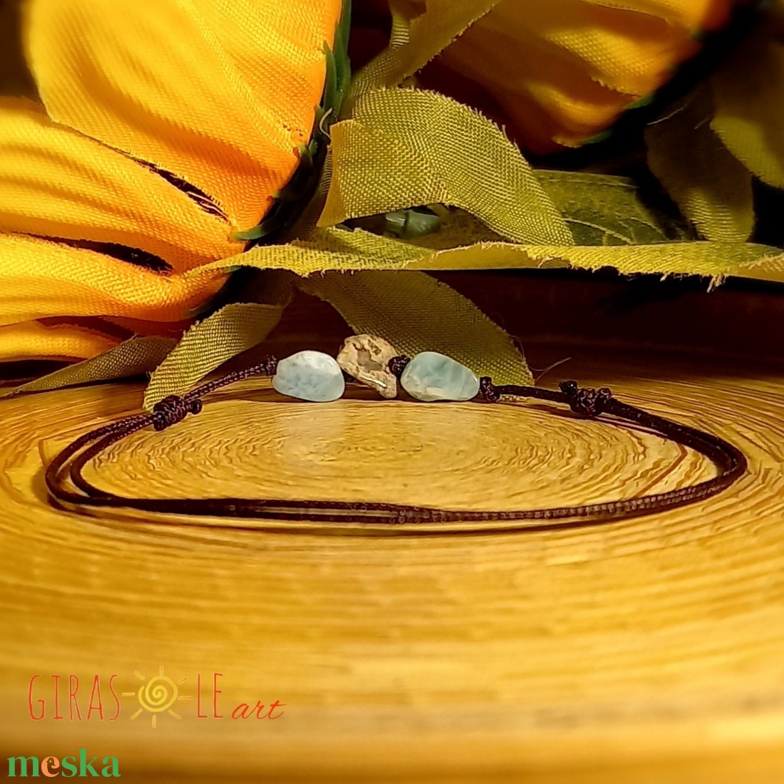 Larimar zsinórka  - ékszer - karkötő - ásványkarkötő - Meska.hu