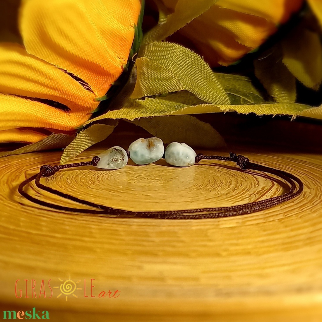 Larimar zsinórka  - ékszer - karkötő - ásványkarkötő - Meska.hu
