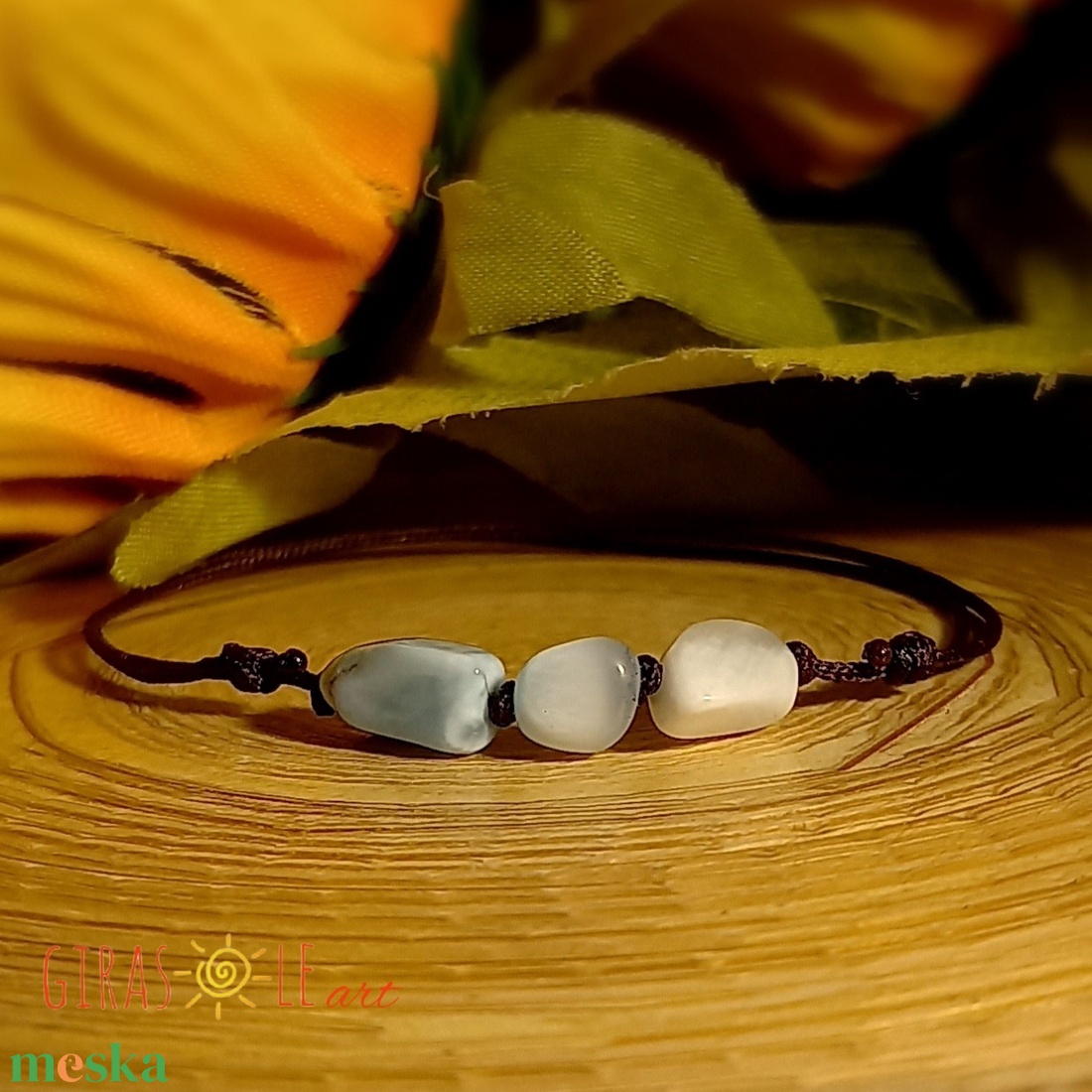 Larimar zsinórka  - ékszer - karkötő - ásványkarkötő - Meska.hu