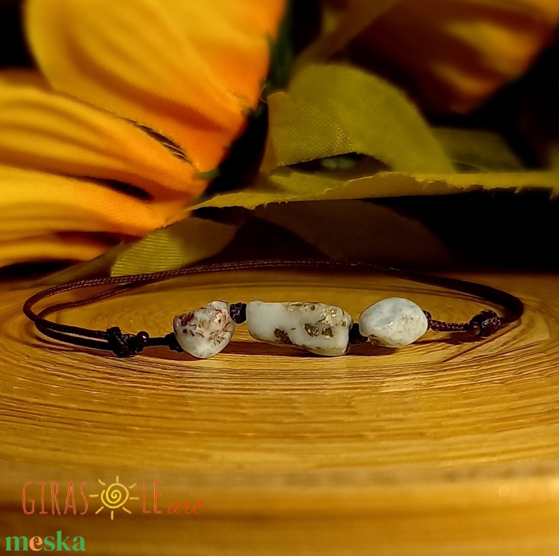 Larimar zsinórka  - ékszer - karkötő - ásványkarkötő - Meska.hu