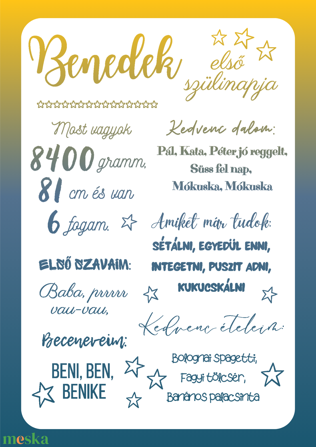 Babaposzter színátmenetes fiús  - otthon & életmód - dekoráció - kép & falikép - poszter - Meska.hu