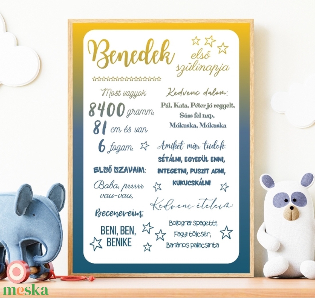 Babaposzter színátmenetes fiús  - otthon & életmód - dekoráció - kép & falikép - poszter - Meska.hu