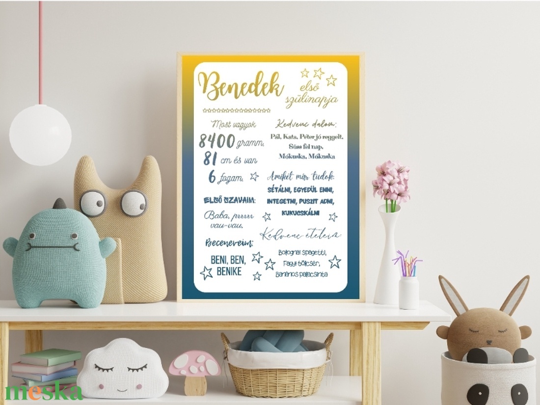 Babaposzter színátmenetes fiús  - otthon & életmód - dekoráció - kép & falikép - poszter - Meska.hu