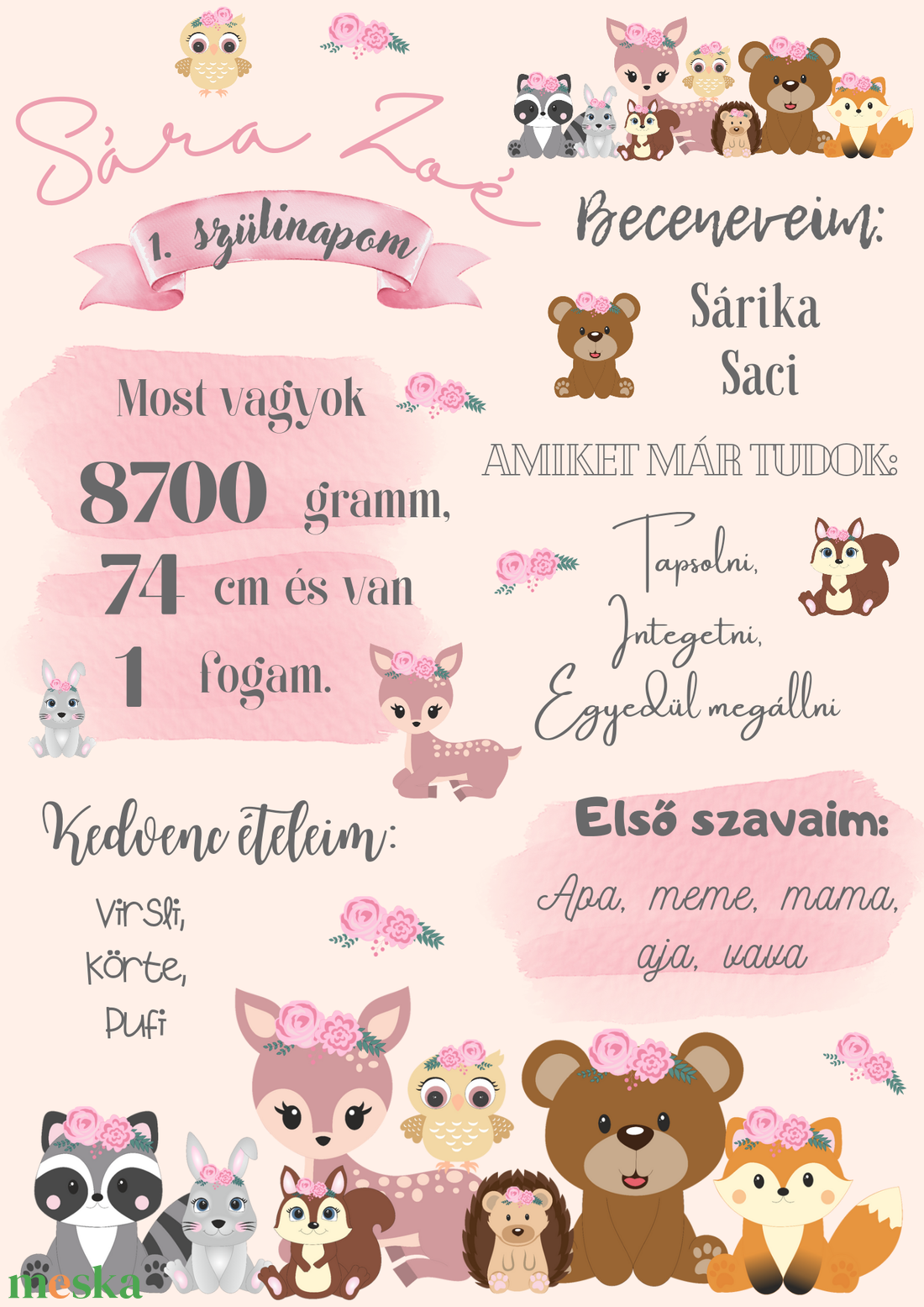 Babaposzter erdei állatos - otthon & életmód - dekoráció - kép & falikép - poszter - Meska.hu Babaposzter erdei állatos - otthon & életmód - dekoráció - kép & falikép - poszter - Meska.hu