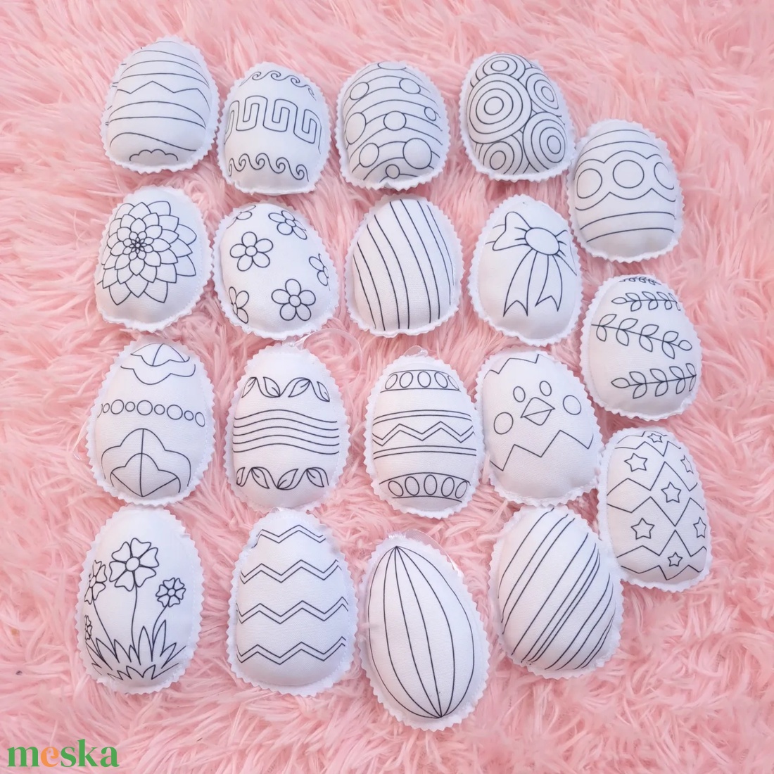 Színezhető húsvéti tojások vízzel kiöblíthető filcekkel - otthon & lakás - dekoráció - fali és függő dekoráció - függődísz - Meska.hu