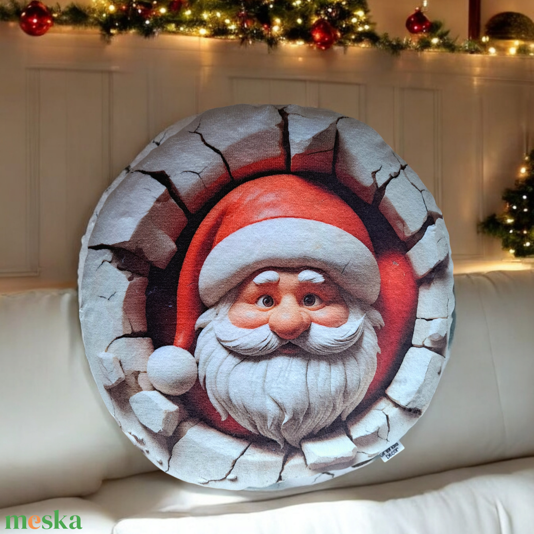 3D Mikulás formapárna  - karácsony - karácsonyi lakásdekoráció - karácsonyi lakásdíszek - Meska.hu