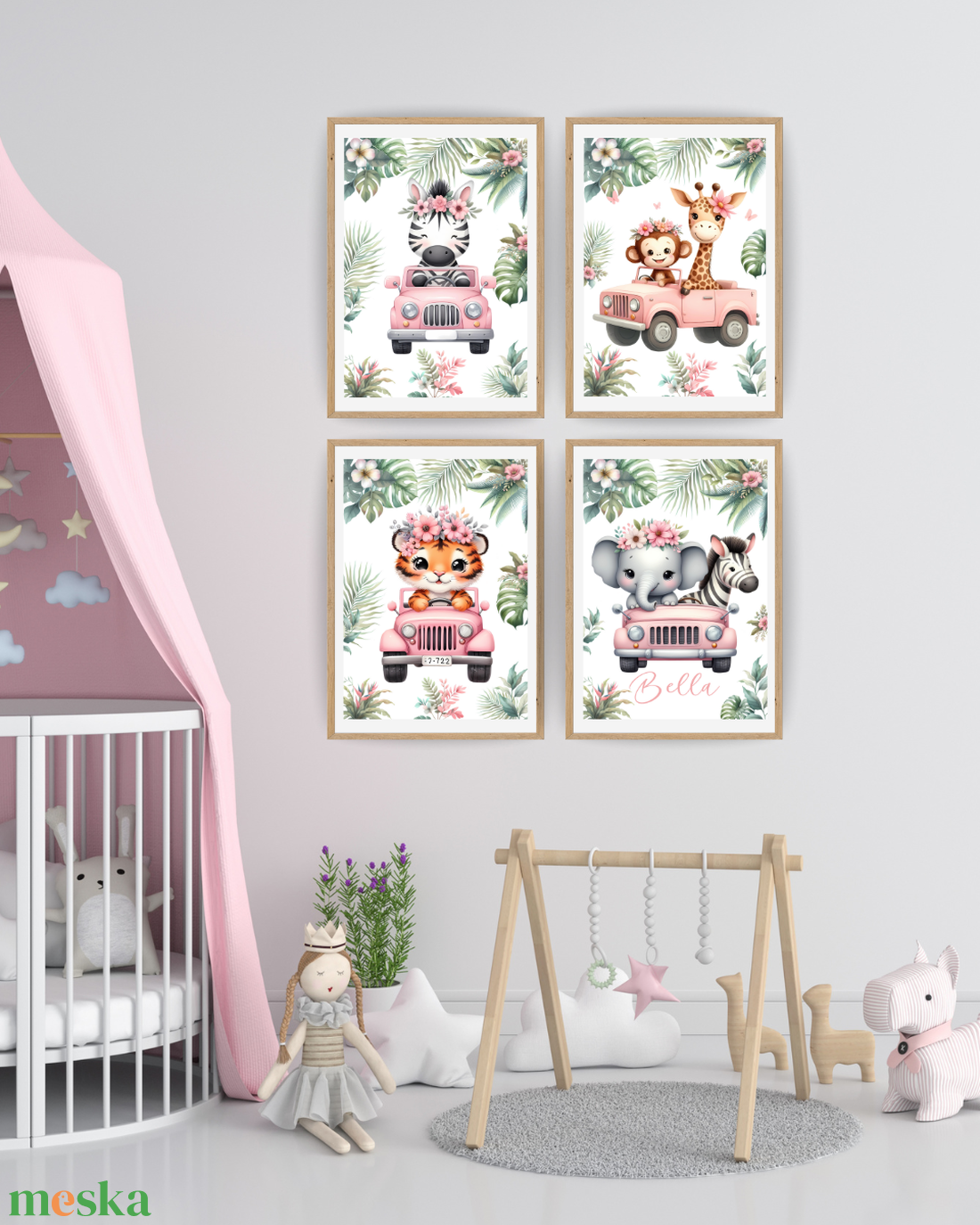 Pink autós szafari állatos gyerekszoba dekoráció falikép szett - otthon & életmód - babaszoba, gyerekszoba - babaszoba kép - Meska.hu Pink autós szafari állatos gyerekszoba dekoráció falikép szett - otthon & életmód - babaszoba, gyerekszoba - babaszoba kép - Meska.hu