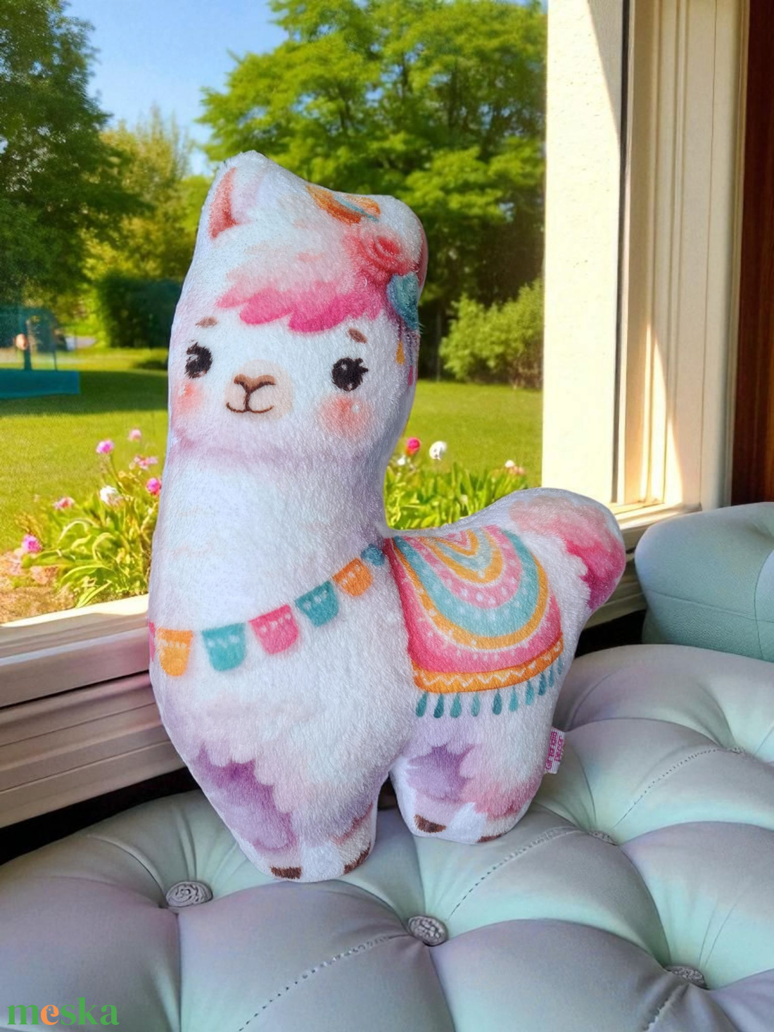 Láma szundipajti (alvóka, formapárna, egyedi párna, állatos párna) - otthon & életmód - babaszoba, gyerekszoba - gyerek díszpárna - Meska.hu