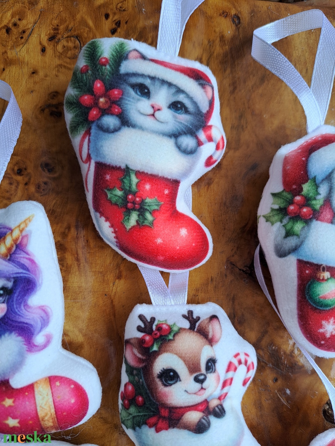 Cuki karácsonyi állatos díszek  - karácsony - karácsonyi lakásdekoráció - karácsonyfadíszek - Meska.hu