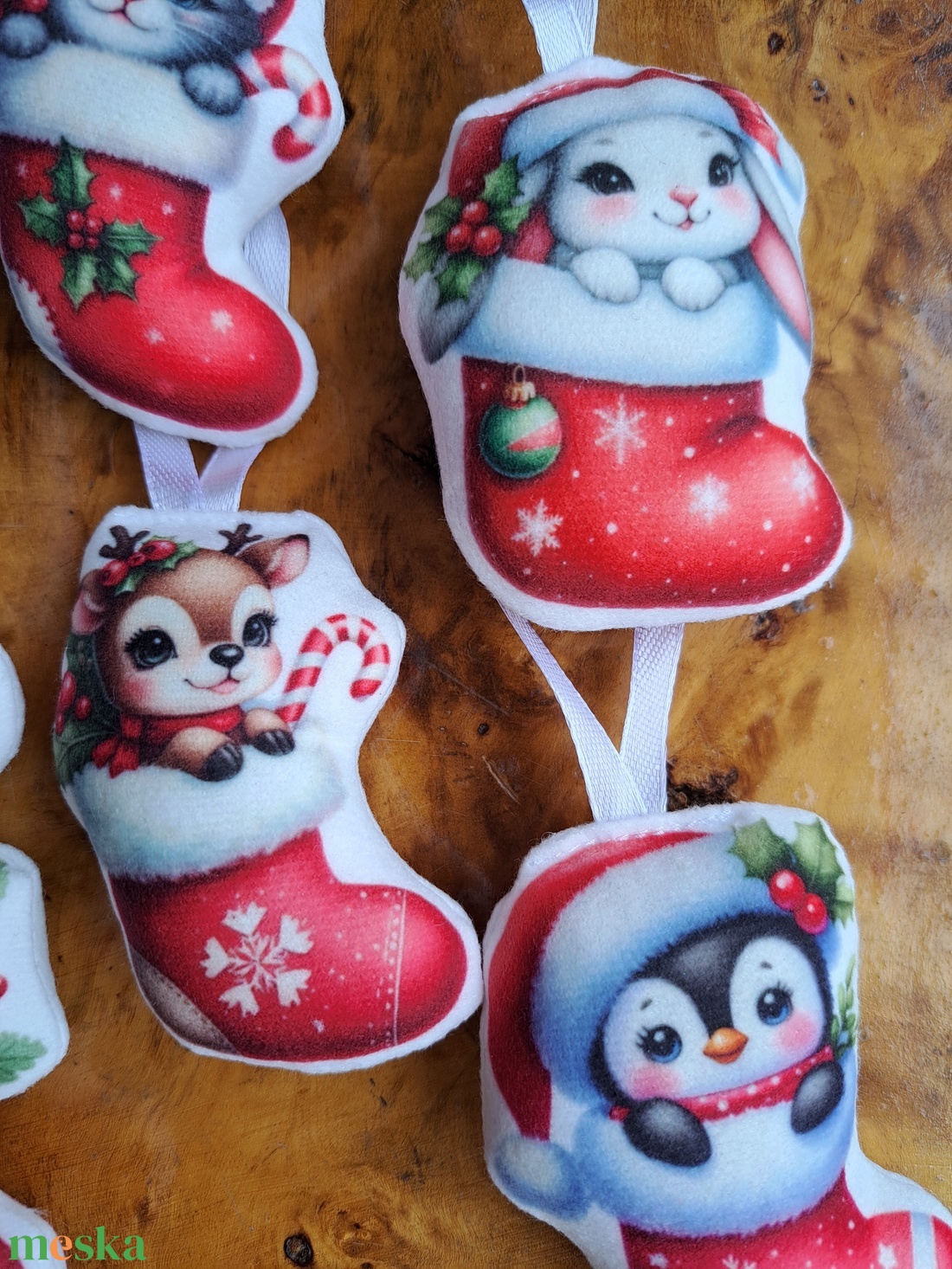 Cuki karácsonyi állatos díszek  - karácsony - karácsonyi lakásdekoráció - karácsonyfadíszek - Meska.hu