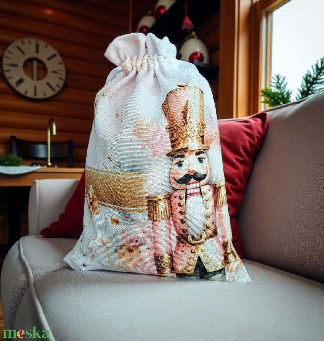 Pasztell rózsaszín-arany diótörő mikulás zsák  - karácsony - mikulás - mikulás zsák - Meska.hu Pasztell rózsaszín-arany diótörő mikulás zsák  - karácsony - mikulás - mikulás zsák - Meska.hu