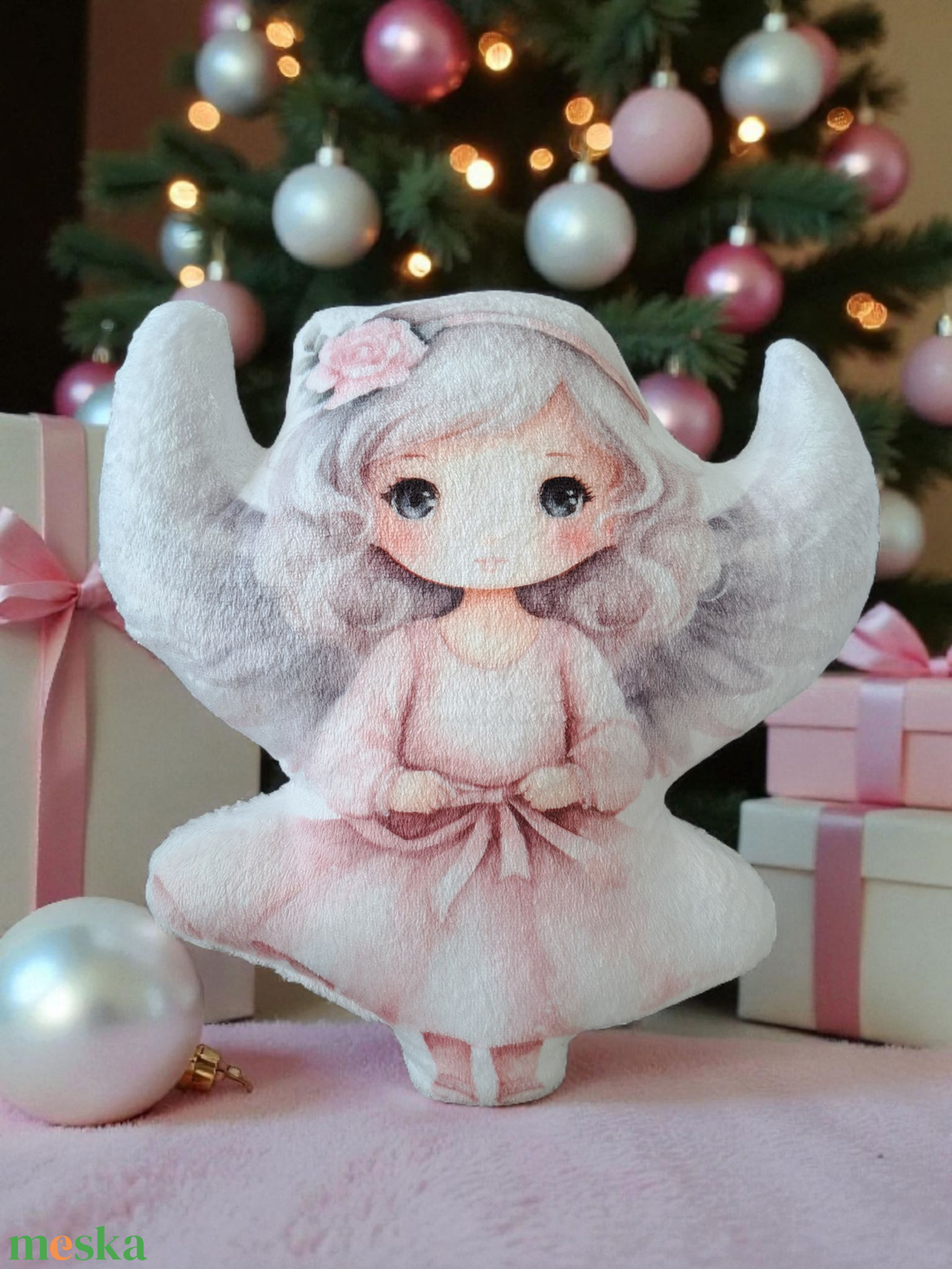 Angyalka formapárna - karácsony - karácsonyi lakásdekoráció - karácsonyi manók, figurák - Meska.hu