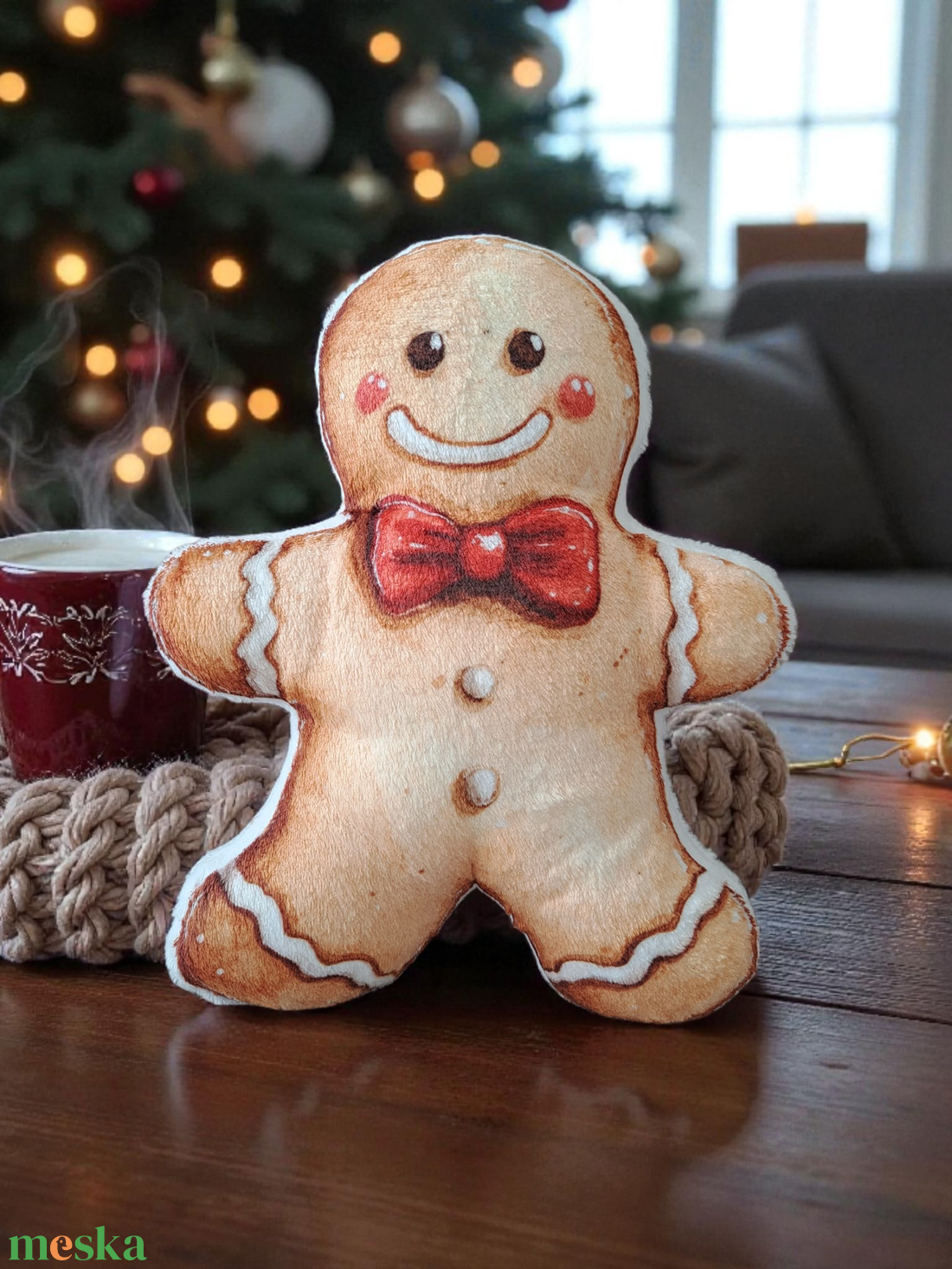 Mézi kisfiú formapárna - karácsony - karácsonyi lakásdekoráció - karácsonyi manók, figurák - Meska.hu