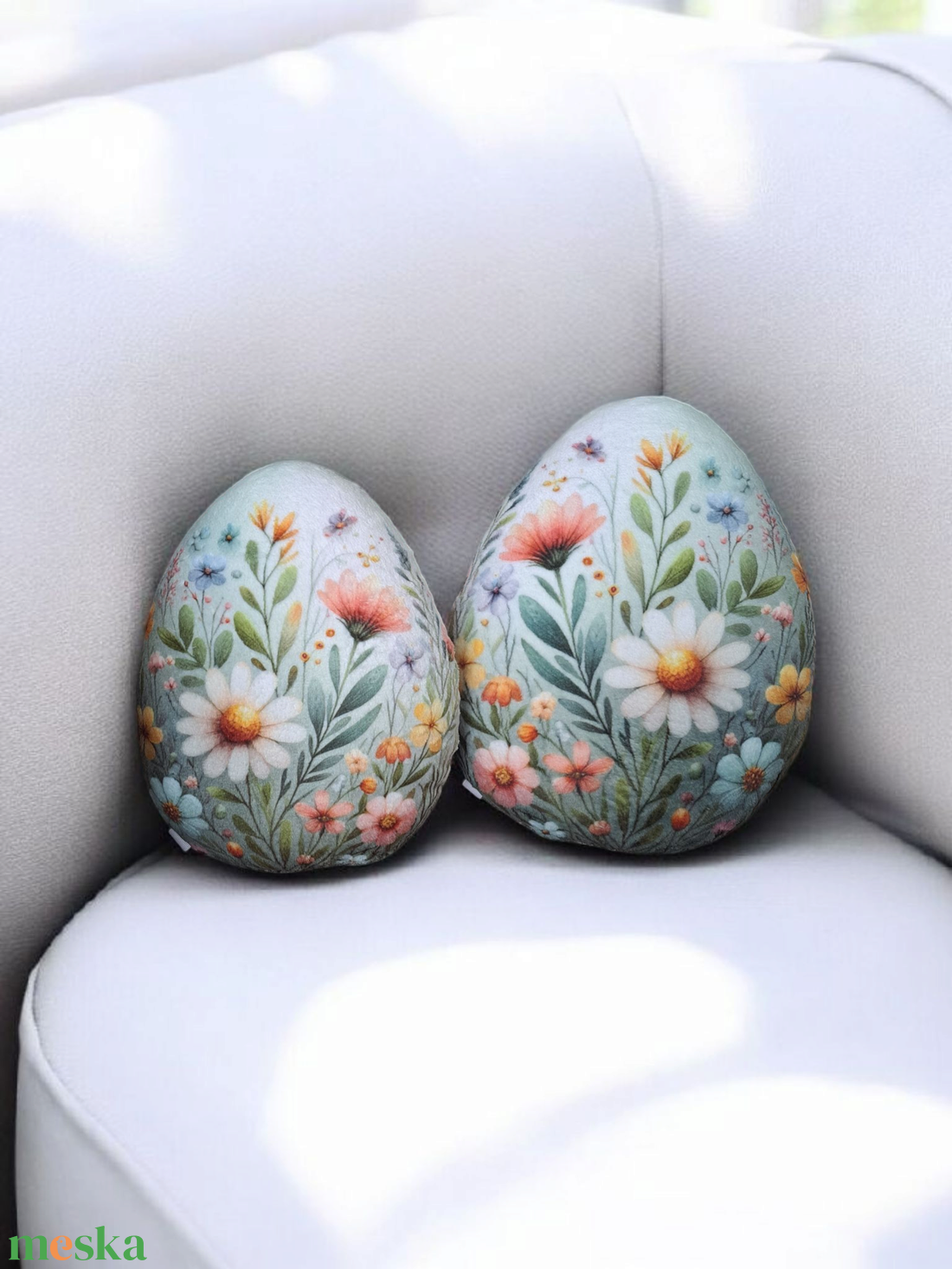 Tavaszmező húsvéti tojás párna - ünnepi díszek, dekorációk - húsvéti díszek és dekorációk - húsvéti tojás, hímestojás - Meska.hu