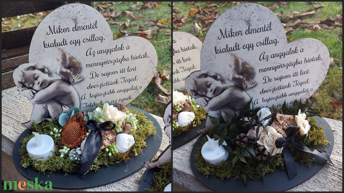 Kegyeleti dísz, megható idézettel - otthon & életmód - vallás - temetkezési tárgy - Meska.hu