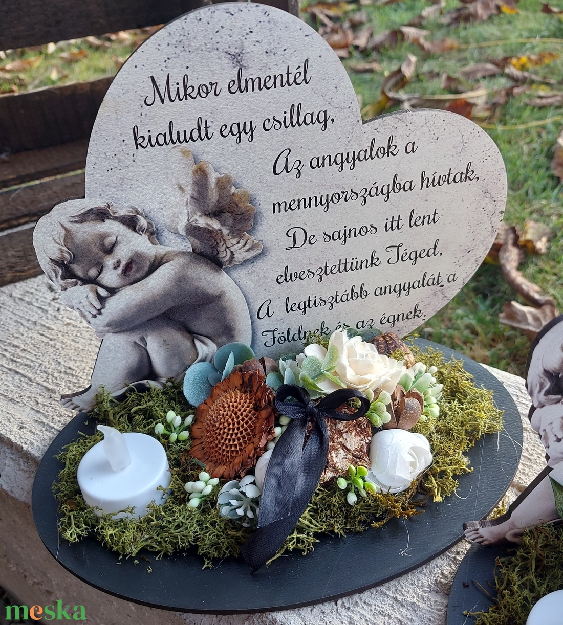 Kegyeleti dísz, megható idézettel - otthon & életmód - vallás - temetkezési tárgy - Meska.hu