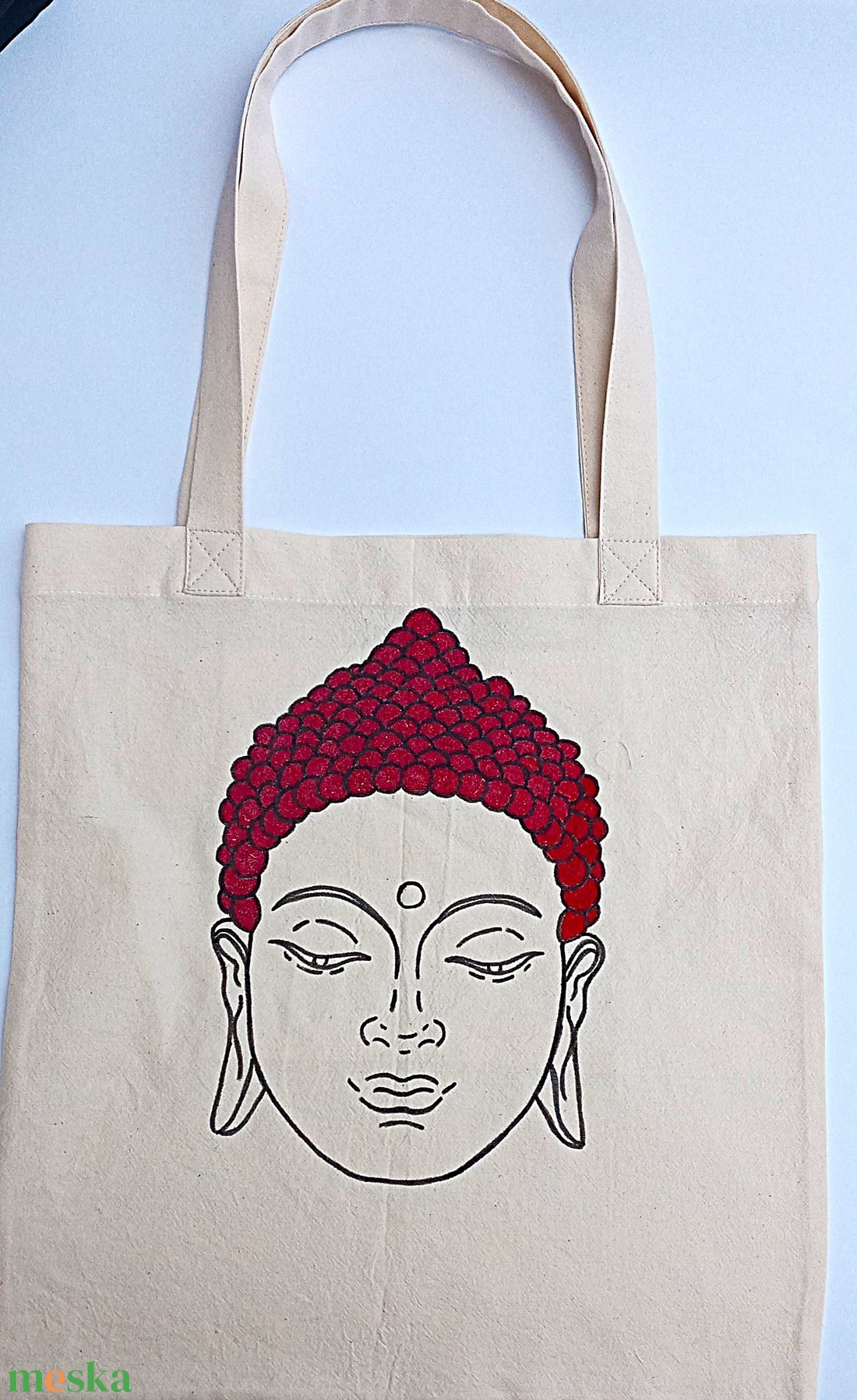  Természetes anyagból,   kézzel díszített, egyedi  vászontáska. - táska & tok - bevásárlás & shopper táska - shopper, textiltáska, szatyor - Meska.hu