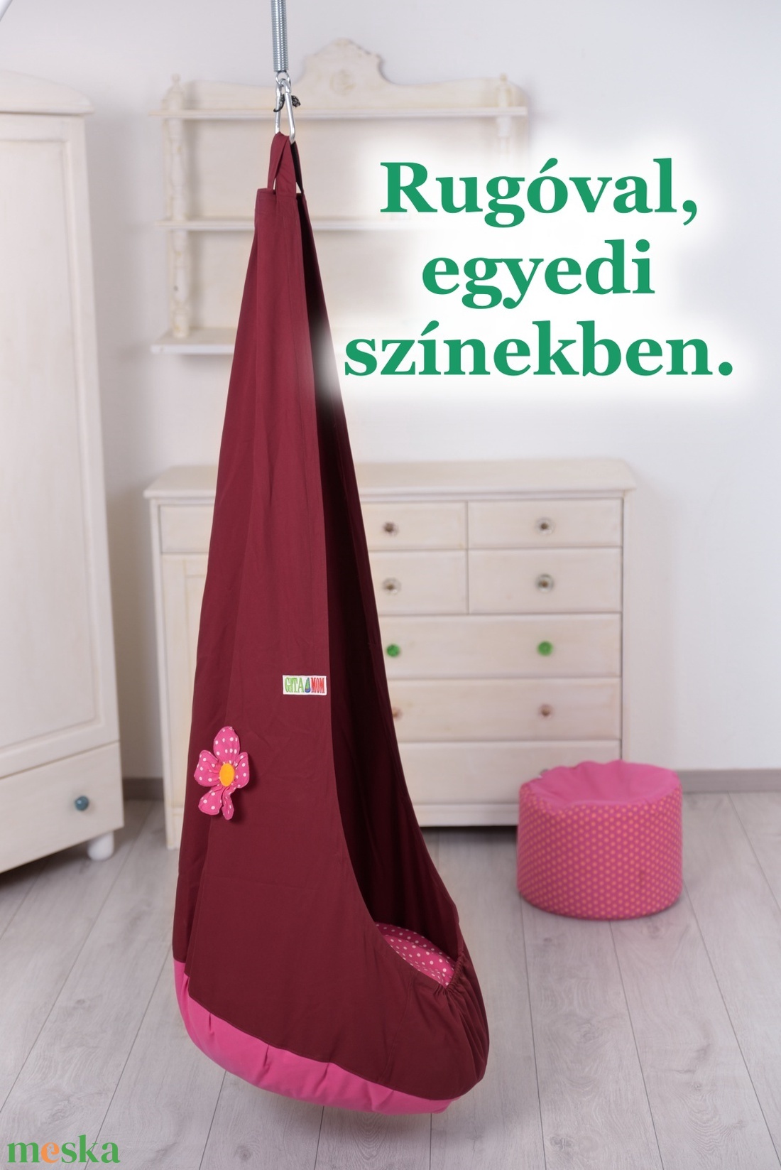GitaMom PREMIUM csepphinta bordó-pink színben - játék & sport - hinta & kerti játék - Meska.hu