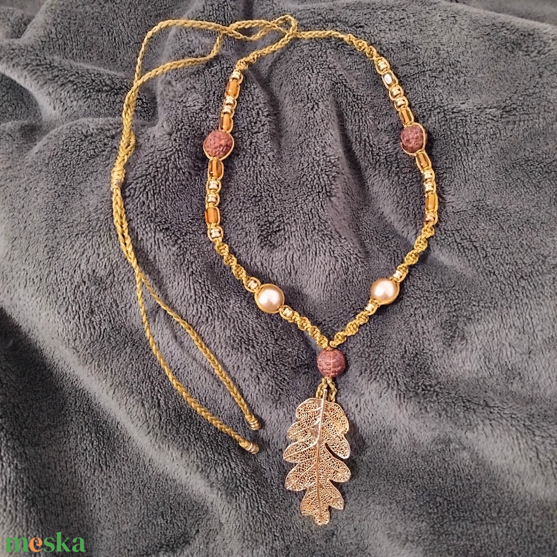 Tölgyfa leveles nyaklánc - ékszer - nyaklánc - medálos nyaklánc - Meska.hu