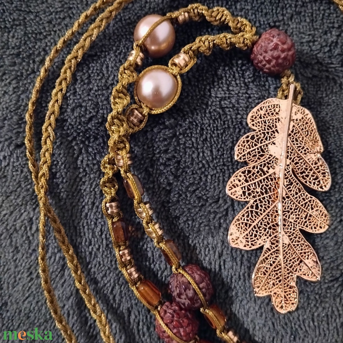 Tölgyfa leveles nyaklánc - ékszer - nyaklánc - medálos nyaklánc - Meska.hu