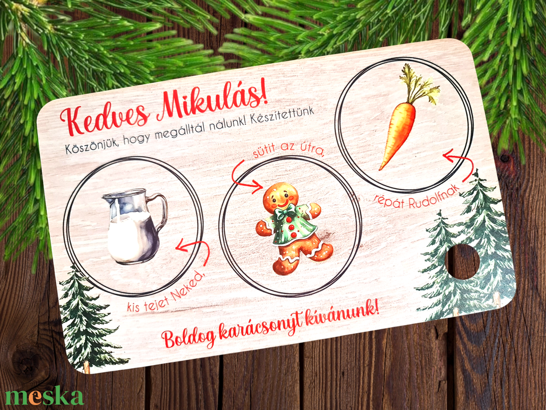 Mikulás tálca - karácsony - mikulás - mikulás beltéri dekoráció - Meska.hu