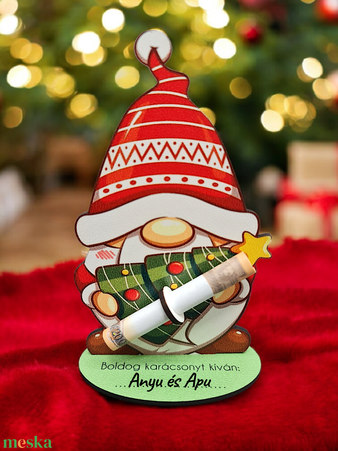 Karácsonyi pénzátadó törpe - karácsony - karácsonyi lakásdekoráció - karácsonyi manók, figurák - Meska.hu