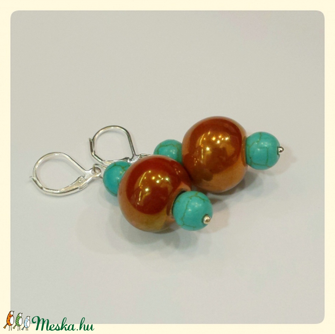 Turquoise caramell füli -  - Meska.hu