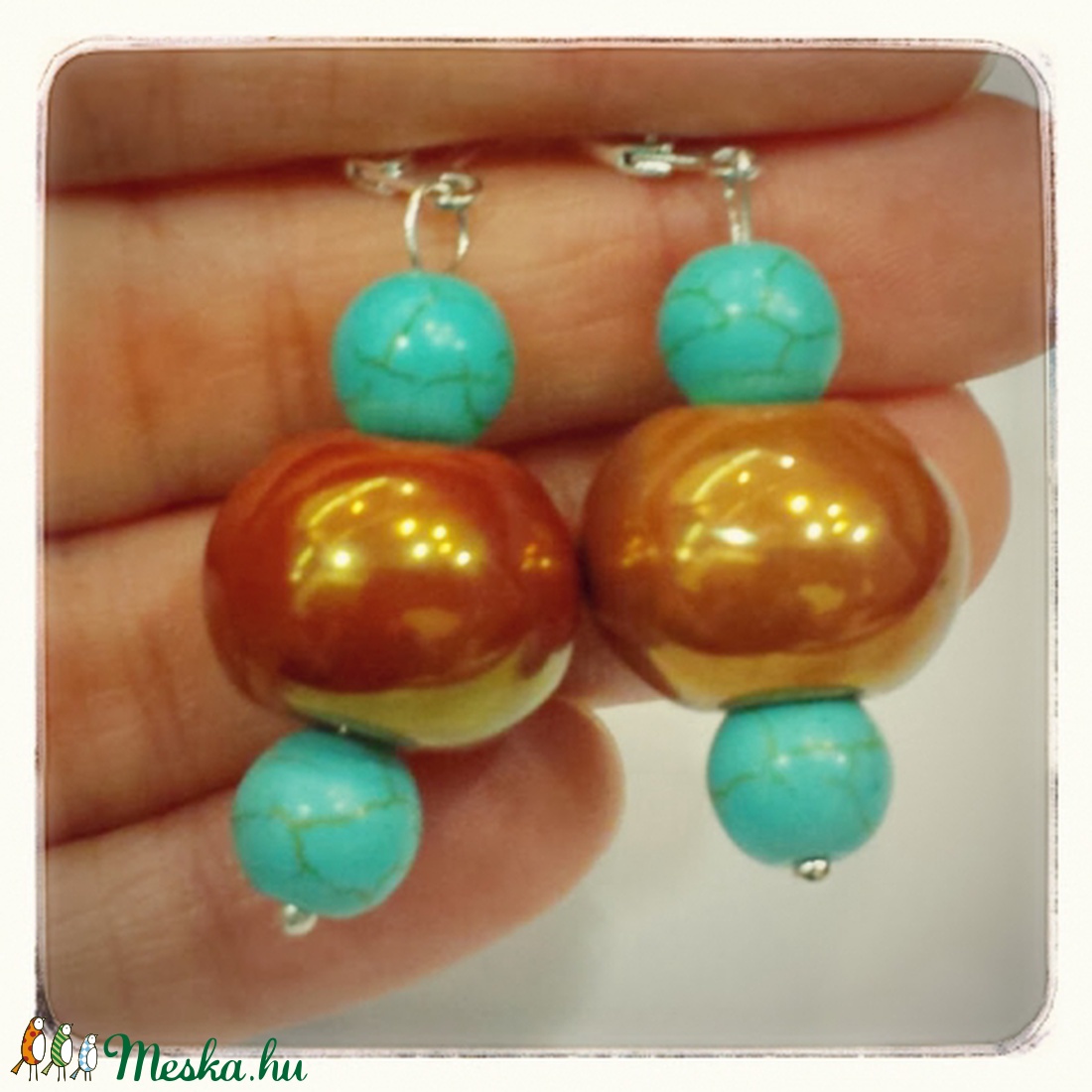 Turquoise caramell füli -  - Meska.hu